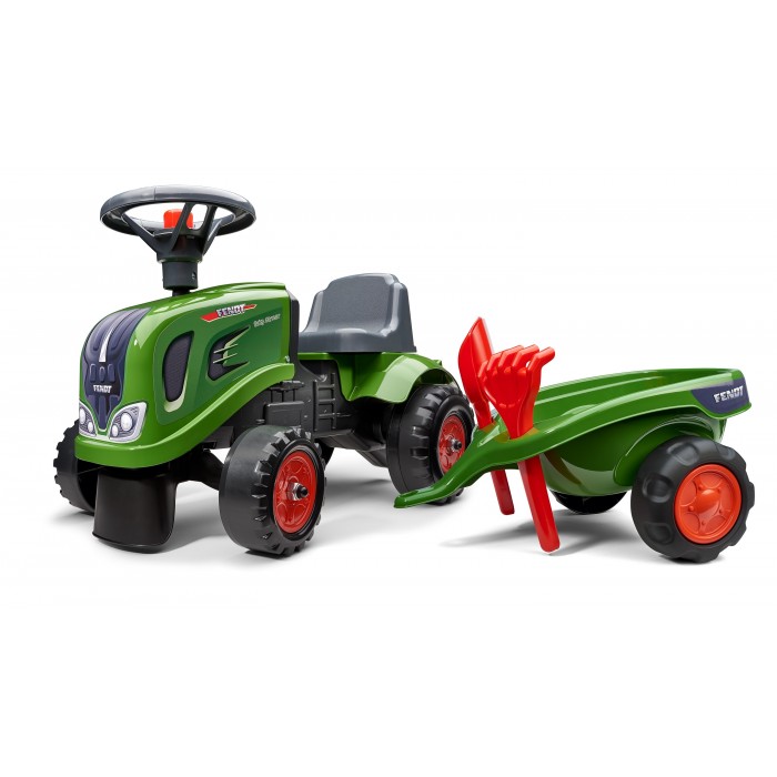 Falk Fendt Tractor with Trailer, Rake and Shovel, 2 Sets of Stickers, Ride-on and Push-along +1 Year FA242C