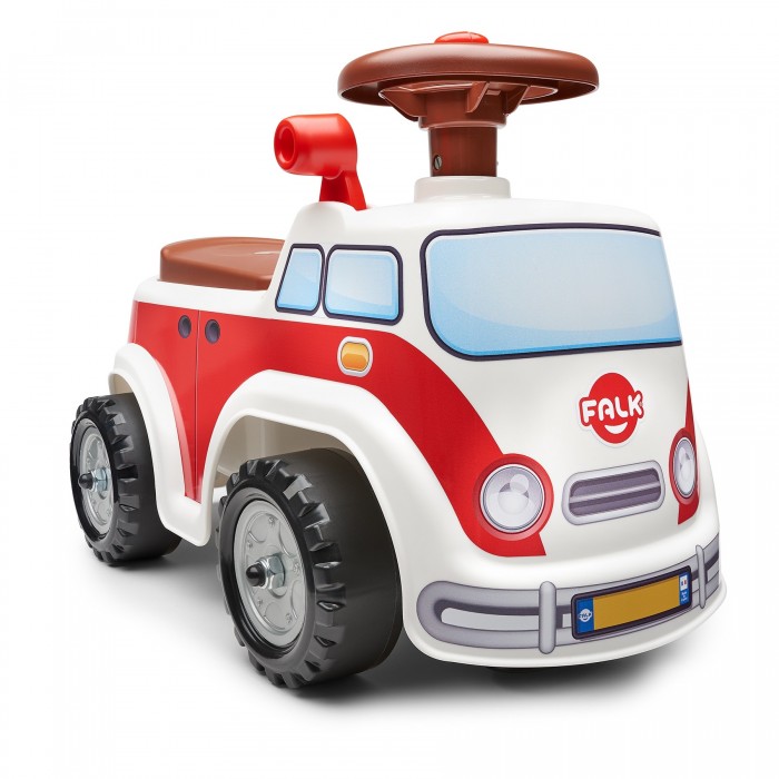 Falk Vintage Minivan Vehicle with Opening Seat and Steering Wheel with a Horn, Ride-on and Push-along +1 YearFA703