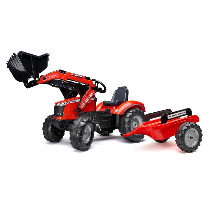 Massey Ferguson 8740S Pedal Tractor with Front Loader and Trailer, Ride-on + 3 Years FA4010AM