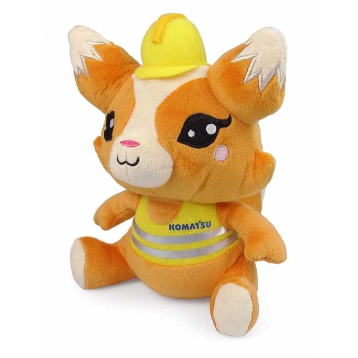 Komatsu Fox Soft Plush Toy "Kitsune" Mascot with Safety Helmet and Vest UHK1161
