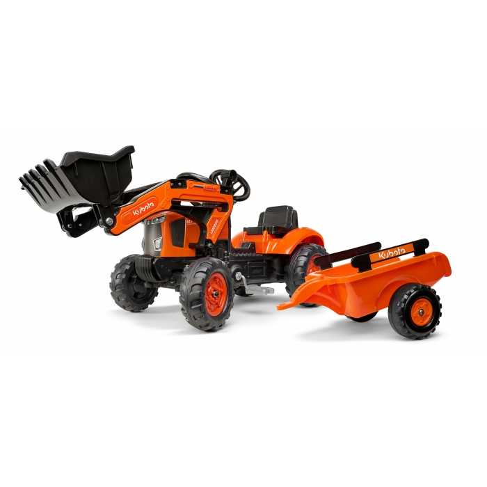 Falk Kubota M7171 Pedal Tractor with Front Loader and Trailer, Ride-on + 2 Years FA2065AM