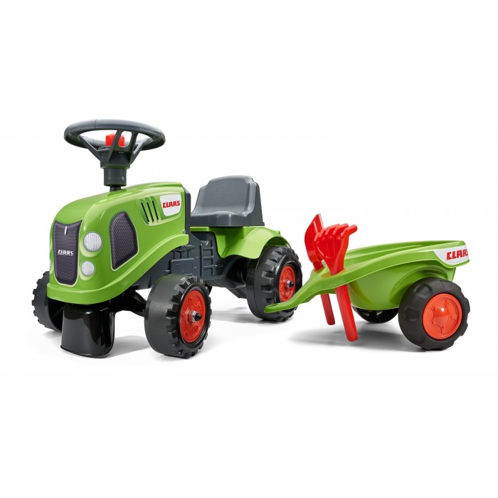 Falk Claas Tractor with Trailer, Rake and Shovel, 2 Sets of Stickers, Ride-on and Push-along +1 Year FA212C