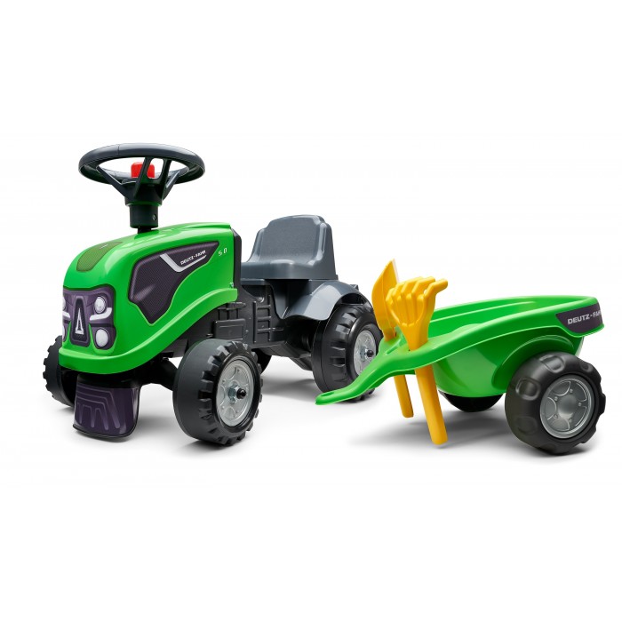 Falk Deutz-hr Tractor with Trailer, Rake and Shovel, 2 sets of stickers, Ride-on and Push-along +1.5 years FA230C
